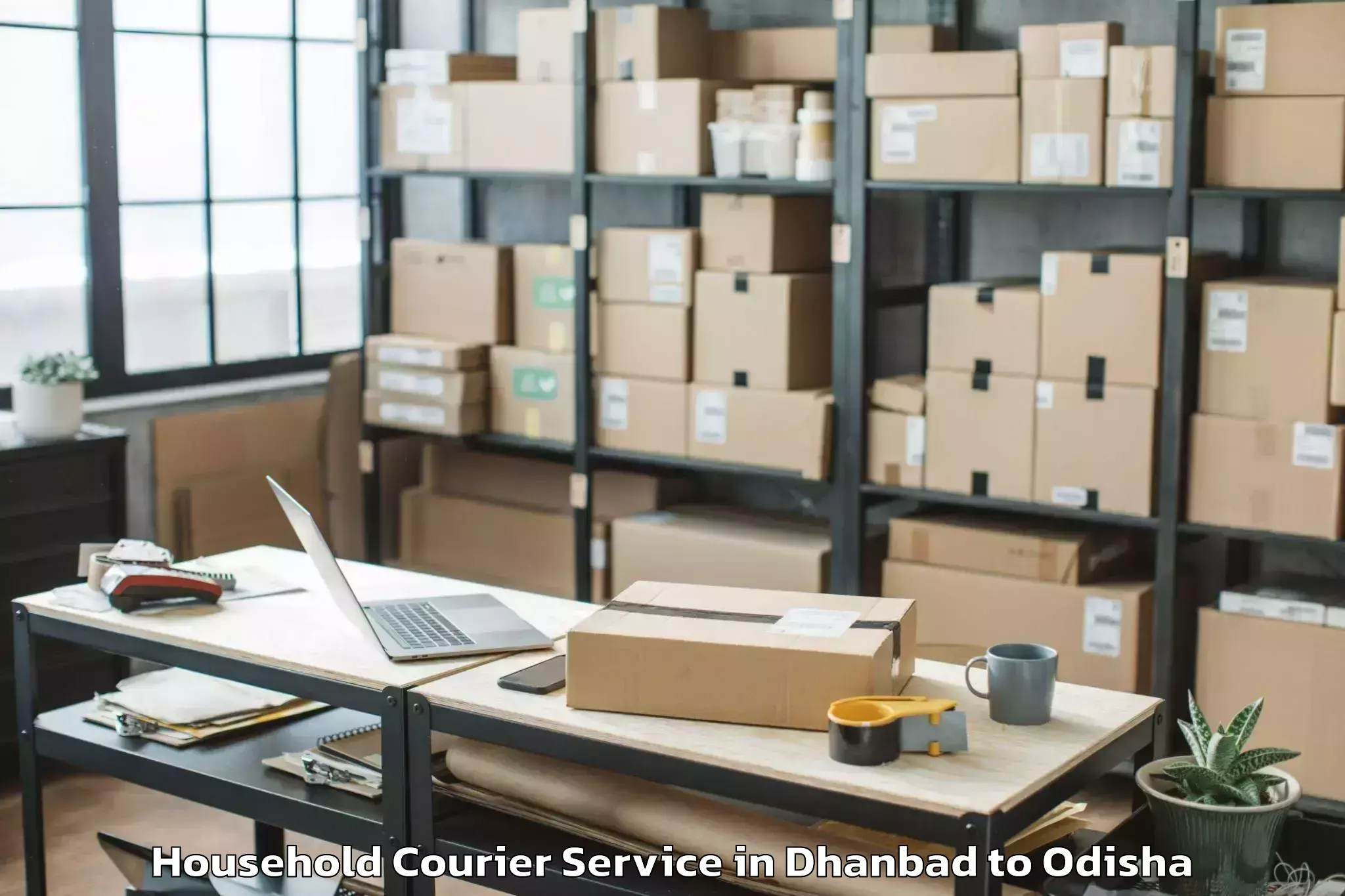 Easy Dhanbad to Jaleswar Household Courier Booking